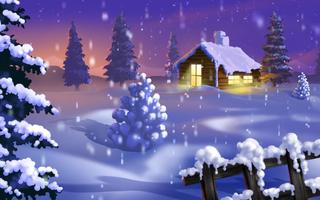 Christmas Snow Wallpaper Affiche