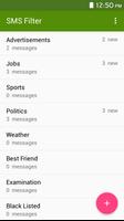 Live sms messages filter پوسٹر