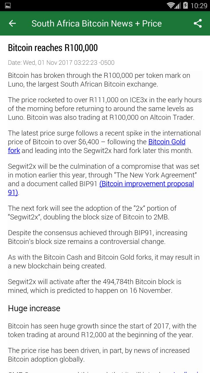 South Africa Bitcoin Cryptocurrency Price News For Android Apk - 