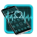 Neon Blue Heartbeat Theme APK