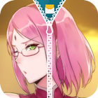Haruno Sakura Zipper Lock Screen icône