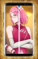 Haruno Sakura Zipper Lock Screen Affiche