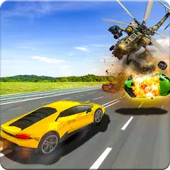 Helicopter Attack Turbo car Racing