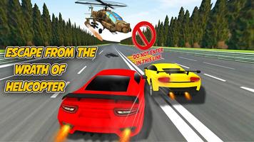 Helicopter Attack Turbo car Racing پوسٹر