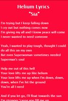 Sia - Helium Lyrics capture d'écran 2