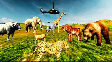 Safari Wild Animal Hunting Helicopter Shooter plakat