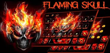 Fuego cráneo teclado tema Hell Fire Skull