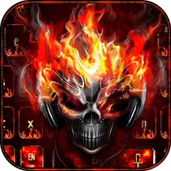 <span class=red>Horror</span> skull Keyboard Theme Fire Skull