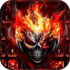 Fuego cráneo teclado tema Hell Fire Skull