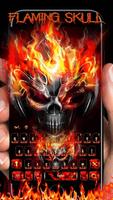 Brand schedel toetsenbord thema Hell Fire Skull-poster