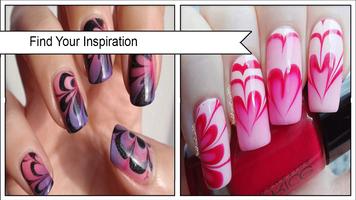 Water Marble Nail Design Affiche