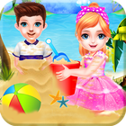 Christmas beach party & ice cream making game ไอคอน