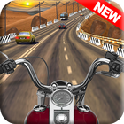 autopista tráfico moto bicicleta jinete 3d juego icono