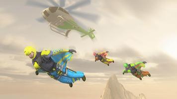 Wingsuit Parachute Simulator skydiving games free imagem de tela 1