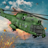 Gunship Helicopter Modern war 3d icon