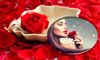 fleur rose éditeur de selfie Affiche