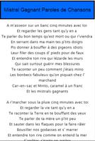 Mistral Gagnant Parole Chanson screenshot 1