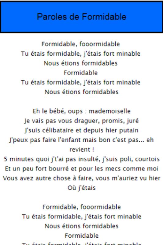 Formidable песня перевод с французского