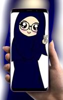 Muslim Hijab Cute Cartoon Wallpapers Plakat