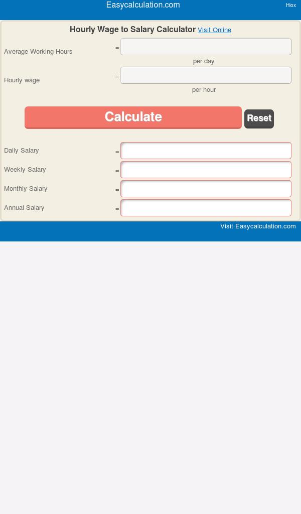 Hour Wage to Salary Calculator APK for Android Download