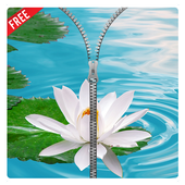 White lotus Zipper lock Screen icon