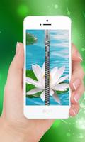 White lotus Zipper lock Screen Affiche