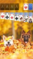 Solitaire Playful Dog Theme Affiche