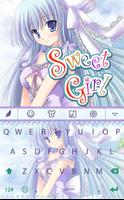 Sweet girl emoji keyboard постер