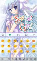 Sweet girl emoji keyboard Ekran Görüntüsü 2