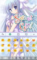 Sweet girl emoji keyboard captura de pantalla 2