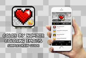 Guide color by number coloring Emojis Free poster