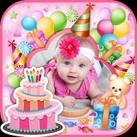 Happy Birthday Cake PHOTO Frame Editor Poster