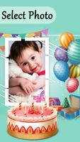 Happy Birthday Cake PHOTO Frame Editor captura de pantalla 1