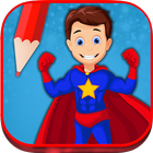 Fun superhero coloring book - Draw and paint app আইকন