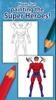 divertido super-herói livro de colorir - pintar Cartaz