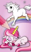 Poster unicorni magici coloring book - disegnare