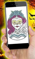 Halloween Coloring Book  Paint Mexican Skulls اسکرین شاٹ 1