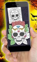 Halloween Buku Mewarnai - Cat Meksiko Skulls screenshot 3