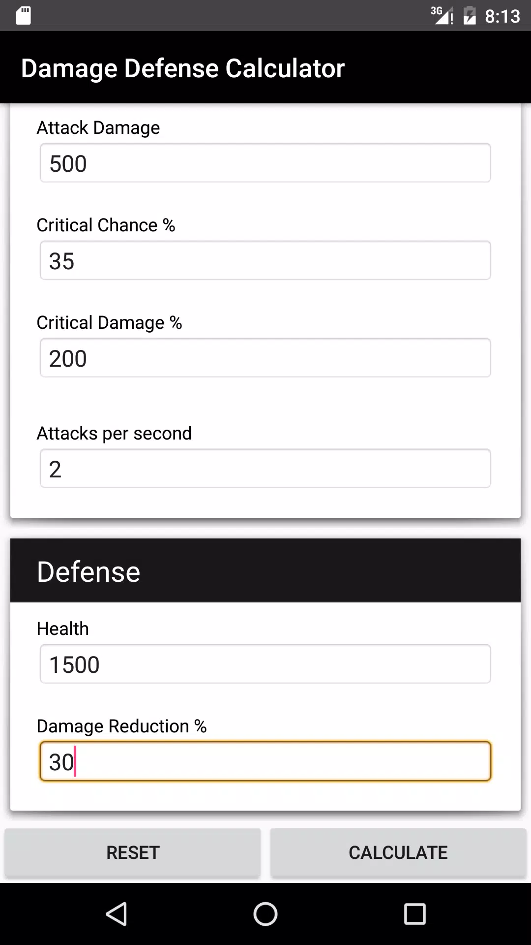 Defense & Attack Type Calculator