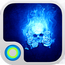 Blue Flame Skull Cool Theme APK