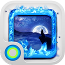 Ice Wolf Blue Cool Theme APK