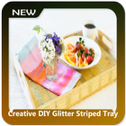 Creative DIY Glitter Striped Tray آئیکن