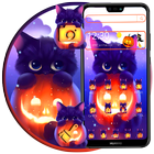 Thème de chat Halloween sombre icône