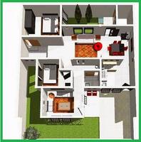 Ide Denah Rumah 3D Minimalis 포스터