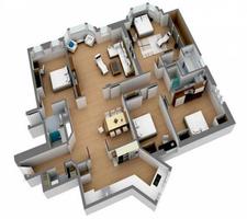 3D Home Floor Affiche