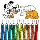 Cat and Dog Coloring Book Kid icône