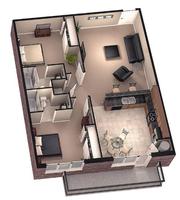 3D Home Layout Design Affiche