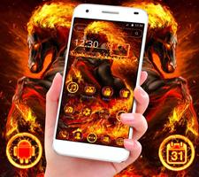 پوستر Cool Fire Horse Theme