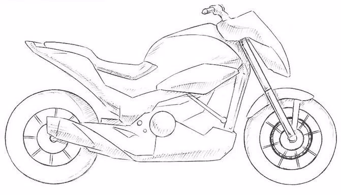 HOW TO DRAW A MOTORCYCLE - COMO DESENHAR UMA MOTO 