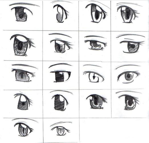 how to draw anime eyes looking up